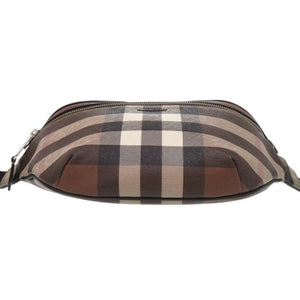 美品 バーバリー ミニ ケーソン バムバッグ PVC ブラウン ウエストバッグ 茶 1152【中古】BURBERRY メンズ