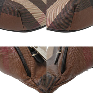 美品 バーバリー ミニ ケーソン バムバッグ PVC ブラウン ウエストバッグ 茶 1152【中古】BURBERRY メンズ