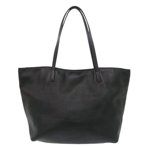 ロエベ ナッパ アナグラム レザー ブラック トートバッグ ハンドバッグ 黒 1155【中古】LOEWE