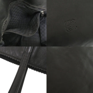 ロエベ ナッパ アナグラム レザー ブラック トートバッグ ハンドバッグ 黒 1155【中古】LOEWE