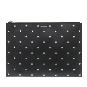 美品 サンローランパリ 397294 レザー ブラック 星 スター クラッチバッグ 黒 1166【中古】SAINT LAURENT PARIS