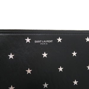 美品 サンローランパリ 397294 レザー ブラック 星 スター クラッチバッグ 黒 1166【中古】SAINT LAURENT PARIS
