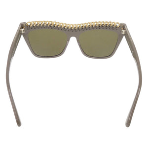 新品同様 ステラマッカートニー ロゴ メタルチェーン SC40009I プラスチック グレー サングラス 1183【中古】Stella McCartney