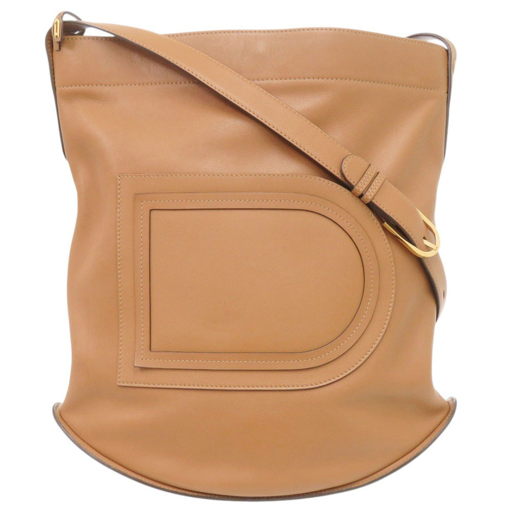 美品 デルボー パン サーピケ レザー ブラウン ショルダーバッグ 茶 1282【中古】DELVAUX