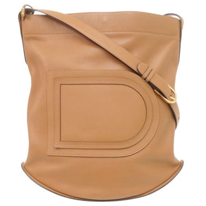 美品 デルボー パン サーピケ レザー ブラウン ショルダーバッグ 茶 1282【中古】DELVAUX
