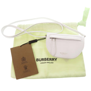 新品同様 バーバリー ミニオリンピア マイクロショルダー カーフ ホワイト ショルダーバッグ 白 1287【中古】BURBERRY