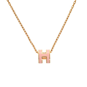 新品同様 エルメス ポップアッシュ ミニ ピンク ローズゴールド金具 ネックレス アクセサリー 1292 【中古】 HERMES