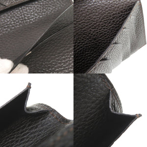美品 カルティエ サドルステッチ レザー ダークブラウン 札入れ 長財布 1297【中古】CARTIER