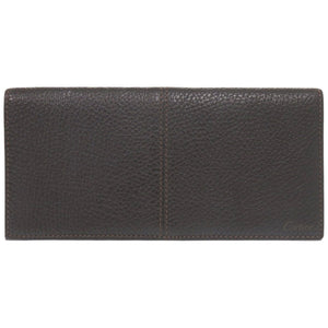 美品 カルティエ サドルステッチ レザー ダークブラウン 札入れ 長財布 1297【中古】CARTIER