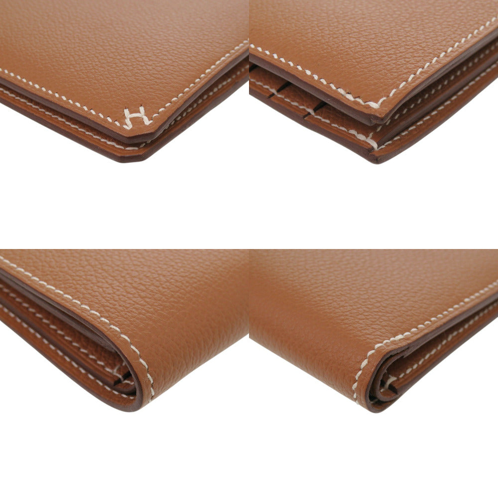 新品同様 エルメス Hセリエ コンパクトウォレット エバーカラー ゴールド シルバー金具 W刻印(2024年製) 二つ折り財布 1305【中古】HERMES