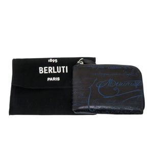 新品同様 ベルルッティ ブナ マネーパース レザー ブラック ブルー コインケース 黒 1309【中古】BERLUTI
