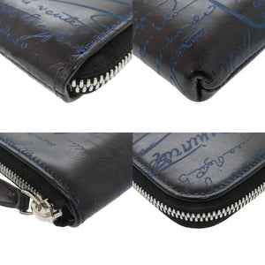 新品同様 ベルルッティ ブナ マネーパース レザー ブラック ブルー コインケース 黒 1309【中古】BERLUTI