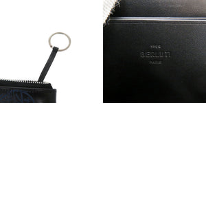 新品同様 ベルルッティ ブナ マネーパース レザー ブラック ブルー コインケース 黒 1309【中古】BERLUTI