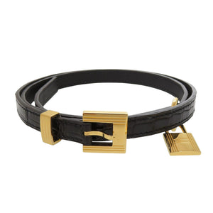新品同様 エルメス ラッキーベルト ポロサス ブラック Y刻印（2020年製） ベルト 黒 1321【中古】HERMES レディース