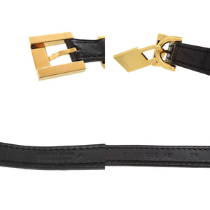 新品同様 エルメス ラッキーベルト ポロサス ブラック Y刻印（2020年製） ベルト 黒 1321【中古】HERMES レディース