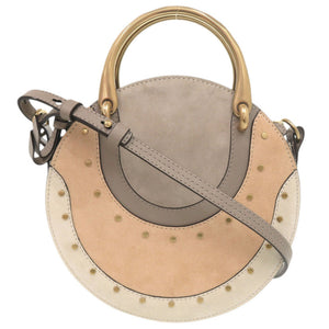 美品 クロエ ピクシー スエード レザー グレー ベージュ 2WAY ハンドバッグ ショルダーバッグ 1324【中古】Chloe