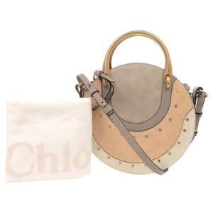 美品 クロエ ピクシー スエード レザー グレー ベージュ 2WAY ハンドバッグ ショルダーバッグ 1324【中古】Chloe