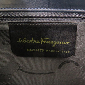 美品 サルヴァトーレフェラガモ ヴァラリボン BA214178 2WAY レザー ネイビー ハンドバッグ 1331【中古】Salvatore Ferragamo