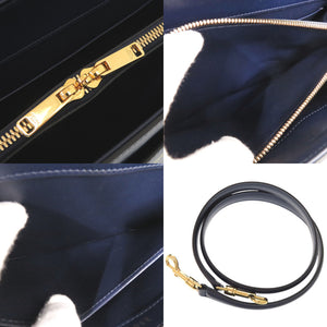 新品同様 セリーヌ 16セーズ ミディアム レザー ネイビー 2WAY ハンドバッグ ショルダーバッグ 1335【中古】CELINE