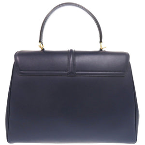 新品同様 セリーヌ 16セーズ ミディアム レザー ネイビー 2WAY ハンドバッグ ショルダーバッグ 1335【中古】CELINE