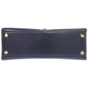 新品同様 セリーヌ 16セーズ ミディアム レザー ネイビー 2WAY ハンドバッグ ショルダーバッグ 1335【中古】CELINE
