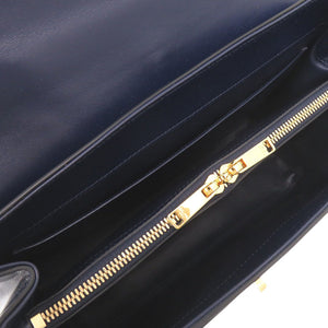 新品同様 セリーヌ 16セーズ ミディアム レザー ネイビー 2WAY ハンドバッグ ショルダーバッグ 1335【中古】CELINE