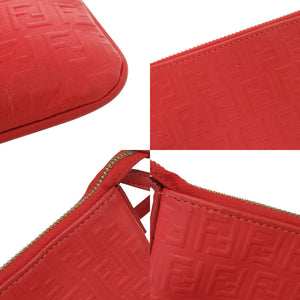 フェンディ ズッキーノ タッセル 8M0245 レザー レッド ハンドバッグ ミニバッグ 赤 1375【中古】FENDI
