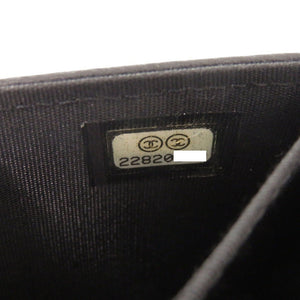 新品同様 シャネル ココマーク レザー ブラック 22番台 カードケース コインケース 財布 黒 1376【中古】CHANEL