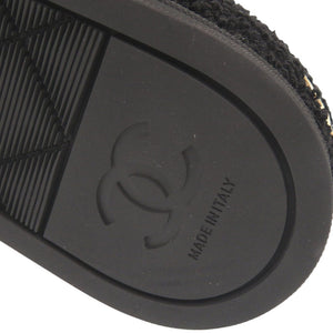 未使用 シャネル CHANELロゴ サイズ37 ブラック ローカット スニーカー 黒 1382【中古】CHANEL