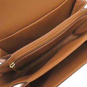 美品 セリーヌ クラシック トリオンフ カーフスキン テキスタイル ナチュラル タン ショルダーバッグ 1385【中古】CELINE