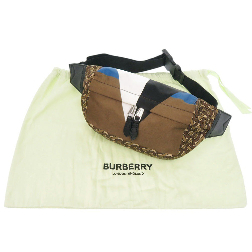 美品 バーバリー Sonny TBモノグラム 8044831 ブラウン ウエストバッグ ボディバッグ 茶 1387【中古】BURBERRY メンズ