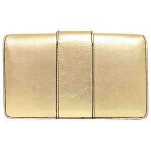 美品 バーバリー バックル メタリック レザー ゴールド ショルダーバッグ 1410【中古】BURBERRY