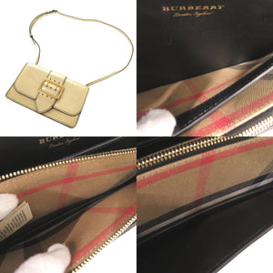 美品 バーバリー バックル メタリック レザー ゴールド ショルダーバッグ 1410【中古】BURBERRY