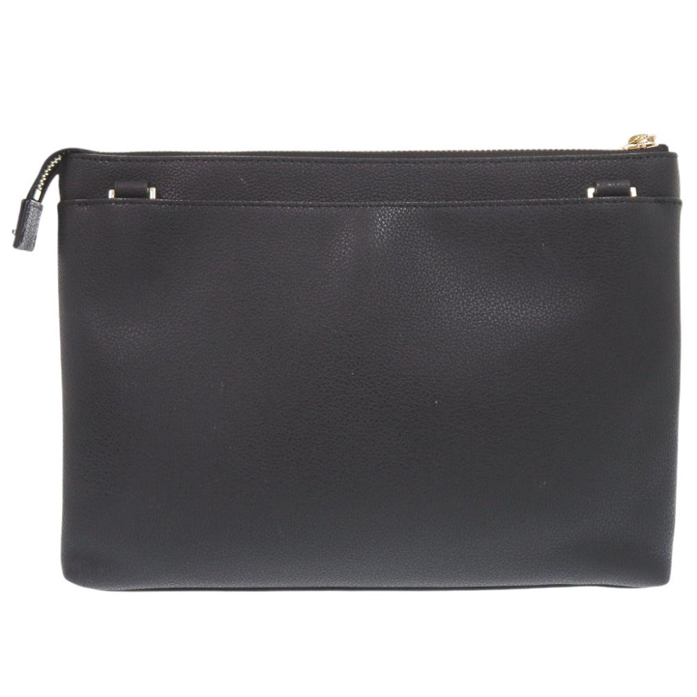 美品 ポールスミス インレイドストライプ レザー ブラック 2WAY ショルダーバッグ 黒 1414【中古】Paul Smith