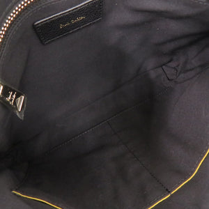 美品 ポールスミス インレイドストライプ レザー ブラック 2WAY ショルダーバッグ 黒 1414【中古】Paul Smith
