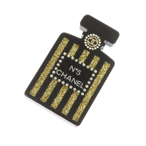 新品同様 シャネル 香水 No5 プラスチック ブラック ブローチ アクセサリー 1430 【中古】 CHANEL