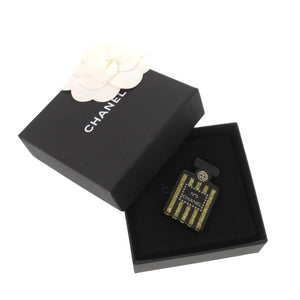 新品同様 シャネル 香水 No5 プラスチック ブラック ブローチ アクセサリー 1430 【中古】 CHANEL