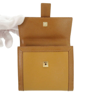 新品同様 グッチ 035 2118 2202 レザー ブラウン 二つ折り財布 茶 1437【中古】GUCCI