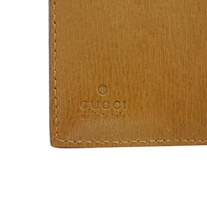新品同様 グッチ 035 2118 2202 レザー ブラウン 二つ折り財布 茶 1437【中古】GUCCI