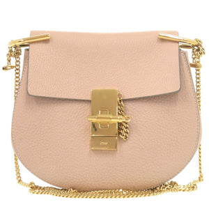美品 クロエ ドリュー レザー ピンクベージュ チェーンショルダー ショルダーバッグ 1441【中古】Chloe