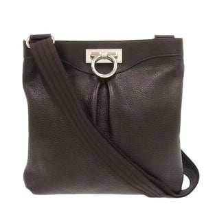 美品 サルヴァトーレフェラガモ ガンチーニ AU-21/B499 レザー ブラウン ショルダーバッグ 1442【中古】Salvatore Ferragamo