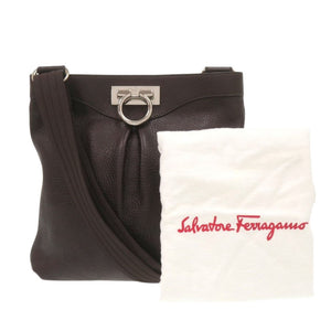 美品 サルヴァトーレフェラガモ ガンチーニ AU-21/B499 レザー ブラウン ショルダーバッグ 1442【中古】Salvatore Ferragamo