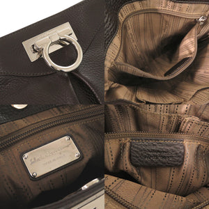 美品 サルヴァトーレフェラガモ ガンチーニ AU-21/B499 レザー ブラウン ショルダーバッグ 1442【中古】Salvatore Ferragamo