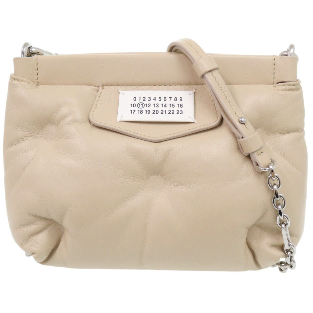 美品 メゾン マルジェラ グラムスラム S56WF0161 レザー ベージュ チェーンショルダーバッグ 1448【中古】Maison Margiela