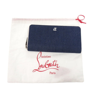 未使用 クリスチャンルブタン パネトーネ 1235496 デニム ブルー 長財布 青 1464【中古】Christian Louboutin
