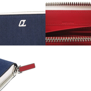 未使用 クリスチャンルブタン パネトーネ 1235496 デニム ブルー 長財布 青 1464【中古】Christian Louboutin