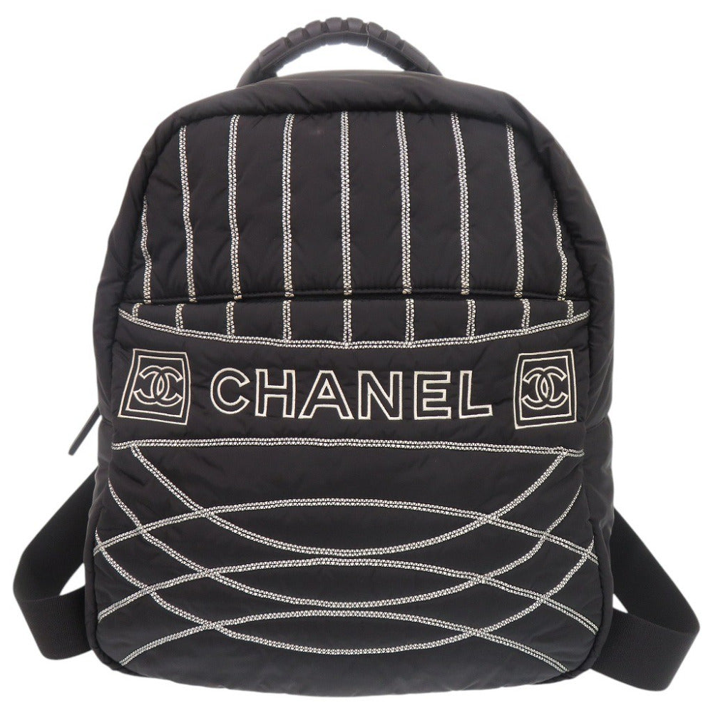 シャネル スポーツライン ココマーク CHANELロゴ ナイロン ブラック 10番台 リュック バックパック 黒 1480【中古】CHANEL