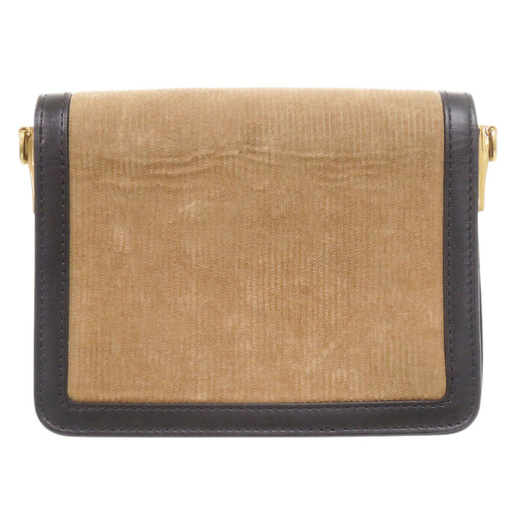 美品 ディースクエアード STATEMENT CROSSBODY コーデュロイ/レザー ブラウン ショルダーバッグ 茶 1481【中古】DSQUARED2