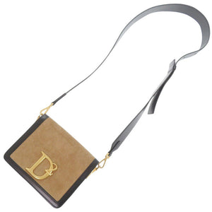 美品 ディースクエアード STATEMENT CROSSBODY コーデュロイ/レザー ブラウン ショルダーバッグ 茶 1481【中古】DSQUARED2