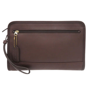 美品 コーチ オールドコーチ 9833 レザー ダークブラウン クラッチバッグ セカンドバッグ 1482【中古】COACH